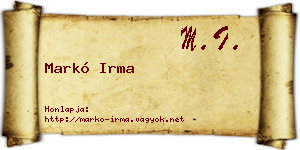Markó Irma névjegykártya