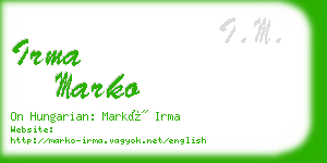 irma marko business card